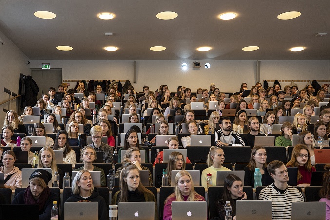 Students in an auditorium